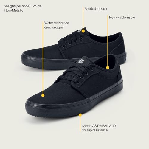 Shoes For Crews Unisex Slip-Resistant Work Sneakers – Comfortable, Lightweight, Water-Resistant & Non-Slip Work Shoes - Ideal for Men & Women in Hospitality, Retail, Food Service & More - Merlin, Size 8
