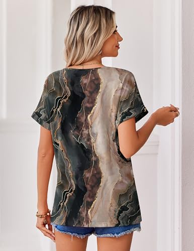 Zeagoo Womens Summer Tops Casual V Neck T-Shirts Short Sleeve Blouses Dressy Cute Mother s Day Gifts 2026