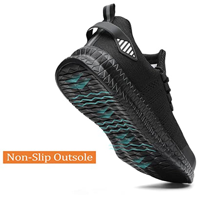 Steel Toe Shoes for Men and Women Comfortable Lightweight Work Safety Shoes Puncture Proof Slip Resistant Indestructible Sneakers Construction Work Utility Black M10.5