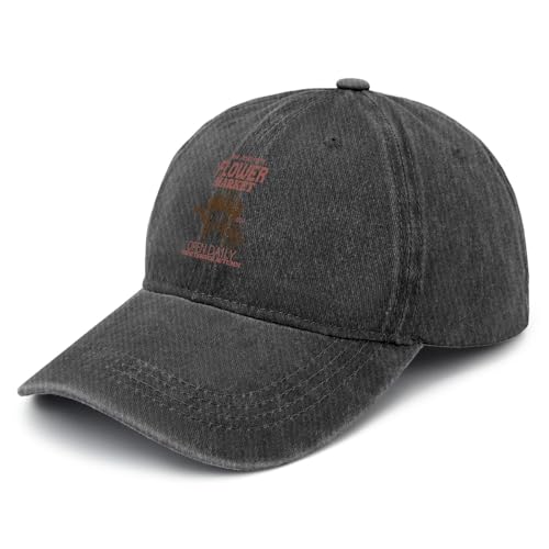 Hand pickeds freshs Flower Market Open dailys Spring Through autumns seedses Blooms Hats for Mens Fashion Washed Distressed Baseball Caps