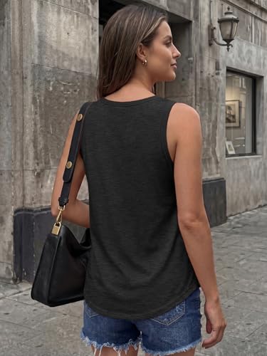 AUTOMET Womens Tank Tops Square Neck Trendy Cute Summer Tops Clothes Outfits 2026 Fashion Black XL
