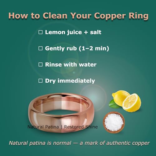 IVY & BAUBLE Pure Uncoated Solid Copper Ring for Men & Women — Lab-Tested, Raw Authentic Copper Band, Wellness Jewelry, Crafted in USA, 6mm, Size 10