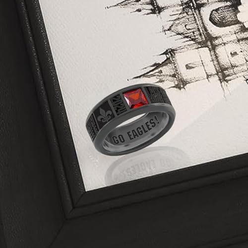 Lypic Custom Band Class Ring 925 Sterling Silver High School Class Ring Graduation Rings for Men (Style-2)