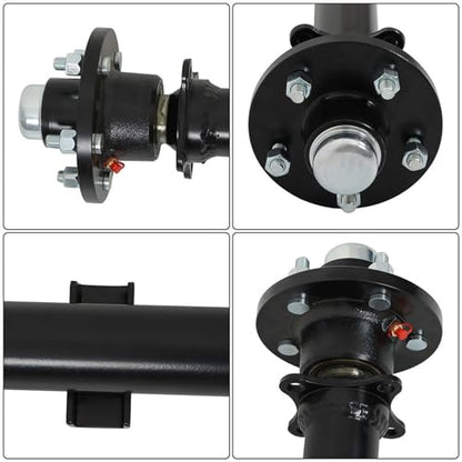 WFLNHB 3,500 lb Idler Trailer Axle 3500 lb Idler 5 Lug 61 Inch Hub Face 46 Inch Spring Center 48 Inch Wide Frame 5 on 4.5 Inch