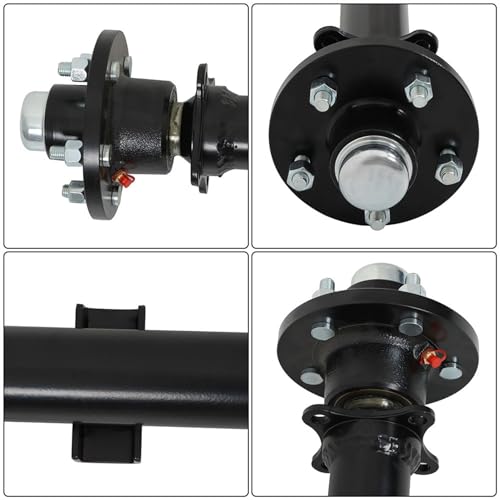 WFLNHB 3,500 lb Idler Trailer Axle 3500 lb Idler 5 Lug 61 Inch Hub Face 46 Inch Spring Center 48 Inch Wide Frame 5 on 4.5 Inch