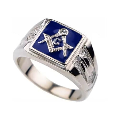 QMTIHU Masonic Men's Ring S925 Sterling Silver Freemason Masonic Rings Silver Freemason Ring Gift for Men Father’s Day (11)