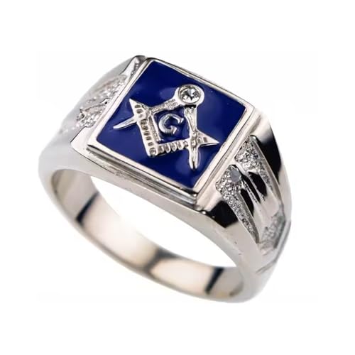 QMTIHU Masonic Men's Ring S925 Sterling Silver Freemason Masonic Rings Silver Freemason Ring Gift for Men Father’s Day (11)