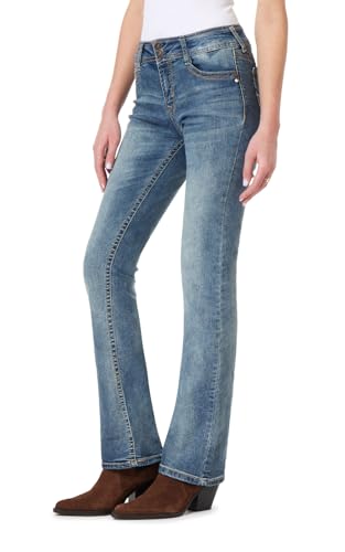 WallFlower Women's InstaStretch Luscious Curvy Bootcut Jeans, Basil, 11