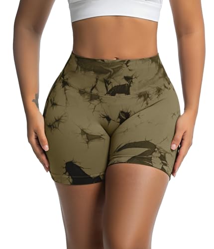OVESPORT Seamless Workout Shorts for Women Scrunch Butt Lifting Gym Booty Biker Short Pants