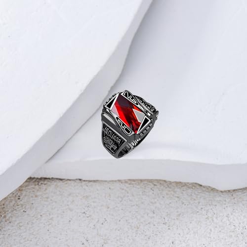 Lypic Personalized Mens Class Ring 925 Sterling Silver High School Ring Custom Graduation Rings for Men Black 4