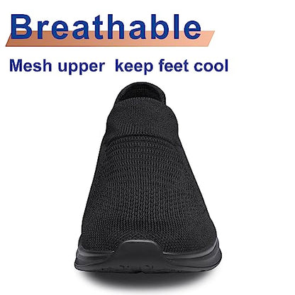 Womens Walking Shoes Non Slip Running Shoes Breathable Workout Shoes Lightweight Gym Sneakers Zapatos para Mujer Black Size 8.5