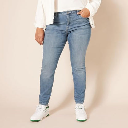 Amazon Essentials Women's High-Rise Skinny Jean Pants, -Light Wash, 10 Regular