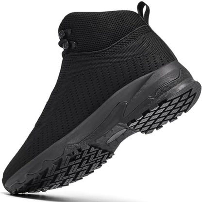 SHULOOK Non Slip Work Boots for Men Slip Resistant Lightweight Kitchen Chef Shoes for Restaurant Food Service Comfy Working Shoe Ankle Support Mesh Walking Footwear Black 11