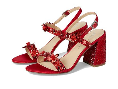 Betsey Johnson Women's SB-Drue Heeled Sandal, Red, 8