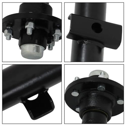 labwork 3500 lbs Trailer Axle with 5-Bolt - 4.5 95 Hub Face 80 Spring Center