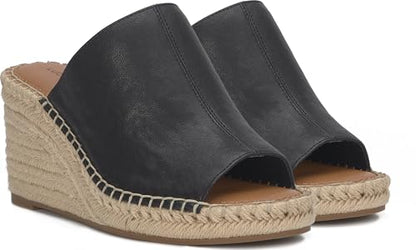 Lucky Brand Women's Cabriah Espadrille Wedge Sandal, Black, 7