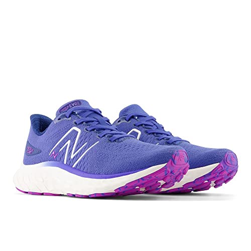 New Balance Women's Fresh Foam X EVOZ V3 Running Shoe, Marine Blue/Night Sky/Cosmic Rose, 5 M