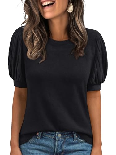 AUTOMET Womens Tops Summer Sweater Long Tunic Dressy Casual Blouses Business Cute Trendy Short Sleeve Shirt 2026