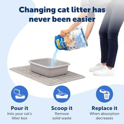 PetSafe ScoopFree Premium Crystal Cat Litter - Ultra-Absorbent Silica Universal Litterbox Crystals - Non-Clumping Odor Control - Fresh Scent - 8 lb Bag