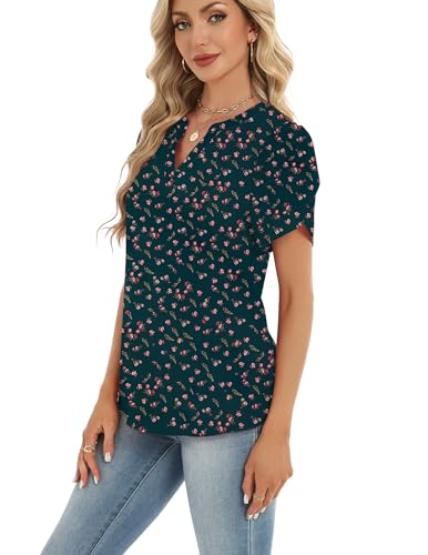 ZeagooWomens Dressy Spring Tops Casual Shirts Short Sleeve V Neck Work Blouse