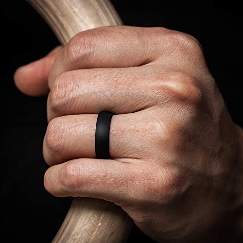 ThunderFit Unisex Silicone Wedding Rings, Rubber Engagement Bands 6mm Wide 1.65mm Thick - 1/2/3/4/5/6/7 Variety Multipack (Pack U - Size 8.5-9 (19.40mm))
