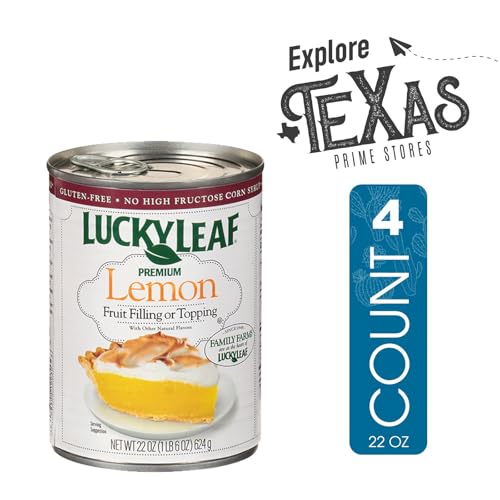 Lucky Leaf 4-Pack of Premium Pie Filling or Topping 22 oz Cans + 1 Utility Freebie by Lavinia Essentials Brand (Premium Lemon, 4 Pack)