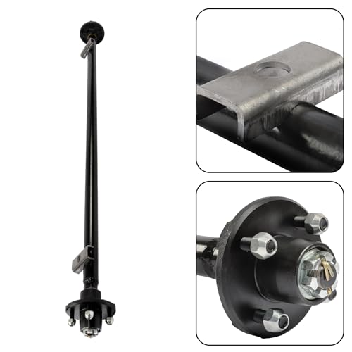 Thomletha Trailer Axle 2000 lbs Axle Beam 4 Lug Trailer Axle 61 inch Hub Face 46 inch Spring Center