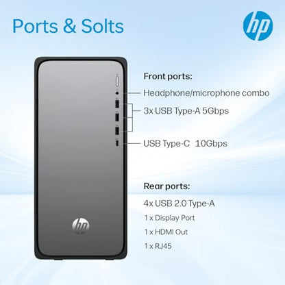 HP Envy Next Brand OmniDesk M02 Premium Business Desktop, i5-14400, 32GB DDR5, 1TB SSD, Wi-Fi 6, W11P, Wired KB & M, Copilot & AI-Ready, Support 3-Display & 4K, Bundle with ADATA 512GB External SSD
