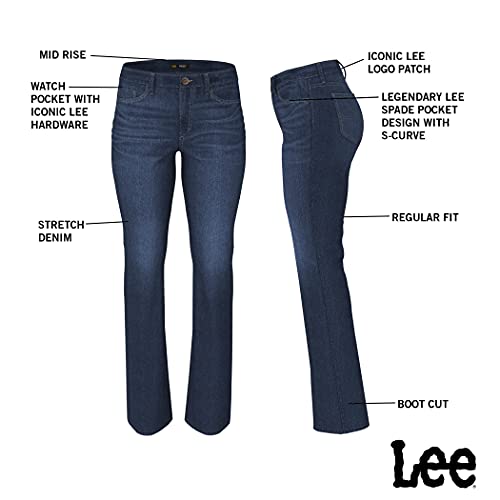 Lee Women's Legendary Mid Rise Bootcut Jean, Heritage Fade, 16 Long