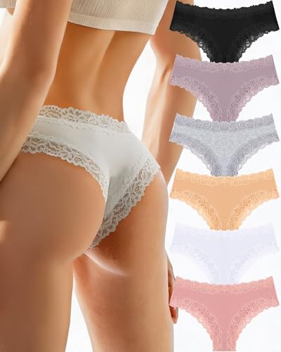 FINETOO Cotton Underwear for Women Sexy Panties Lace Hipster Low Rise Breathable thongs tanga lingerie swimsuits clothing dresses outfits bras Apparel Wear gym cute outdoors christian resort active