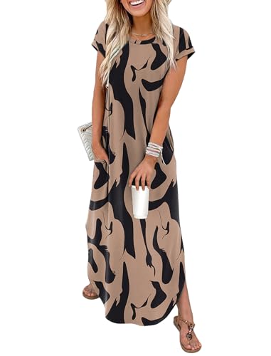 WIHOLL Maxi Dress for Women Boho Fashion Vacation Spring Dresses 2026 Floral Casual Long Summer Outfits Tea Party Wedding Guest Dress Beach Fashion Clothes XL