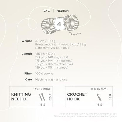 Lion Brand Yarn Basic Stitch Anti-Pilling Knitting Yarn, Yarn for Crocheting, Ecru, 185 yards (Pack of 1)