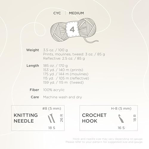 Lion Brand Yarn Basic Stitch Anti-Pilling Knitting Yarn, Yarn for Crocheting, Ecru, 185 yards (Pack of 1)