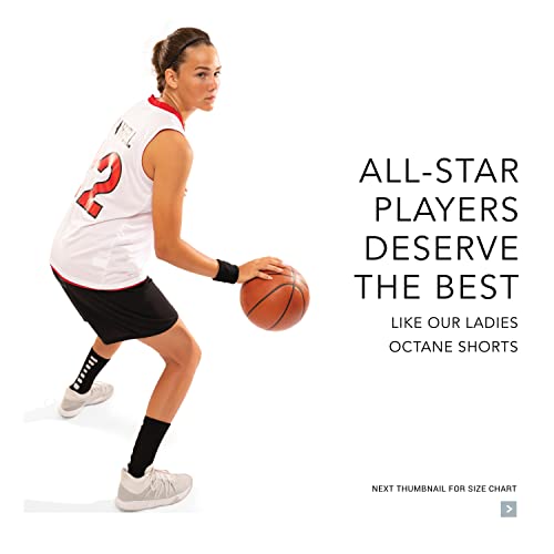 Augusta Sportswear Ladies' Octane Workout Shorts - 7 Inch Inseam Gym Athletic Attire for Women, Black, X-Large