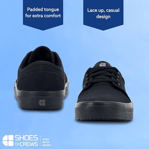 Shoes For Crews Unisex Slip-Resistant Work Sneakers – Comfortable, Lightweight, Water-Resistant & Non-Slip Work Shoes - Ideal for Men & Women in Hospitality, Retail, Food Service & More - Merlin, Size 8