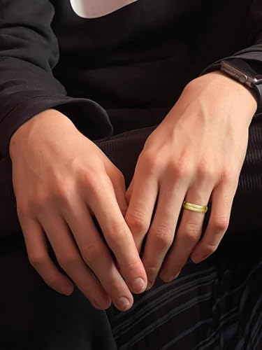 Oxford Ivy 10K Yellow Gold 5mm Low Domed Wedding Band, Classic Fit Size 10