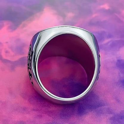 EZUY GNAY Mens Punk Wolf Head Ring Stainless Steel Silver Viking Nordic Wolf Ring Cool Bands Animal Wolf Biker Xmas Jewelr Gift For Men Size 12