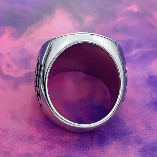 EZUY GNAY Mens Punk Wolf Head Ring Stainless Steel Silver Viking Nordic Wolf Ring Cool Bands Animal Wolf Biker Xmas Jewelr Gift For Men Size 12