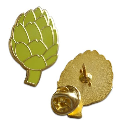 Novel Merk Vegetable - Eggplant, Tomato, & Other Lapel Pin, Hat Pin & Tie Tack Set - Clutch Back (3- Artichoke)