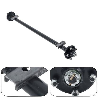Thomletha Trailer Axle 2000 lbs Axle Beam 5 Lug Trailer Axle 49 inch Hub Face 38 inch Spring Center