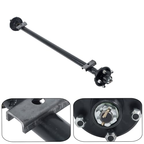 Thomletha Trailer Axle 2000 lbs Axle Beam 5 Lug Trailer Axle 49 inch Hub Face 38 inch Spring Center
