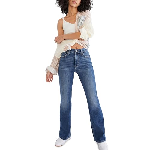 Aeropostale Womens Juniors Highest Rise Flare Leg Jean, Medium Wash, 8 Regular