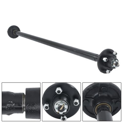 Thomletha Trailer Axle 2000 lbs Axle Beam 4 Lug Trailer Axle 49 inch Hub Face 38 inch Spring Center