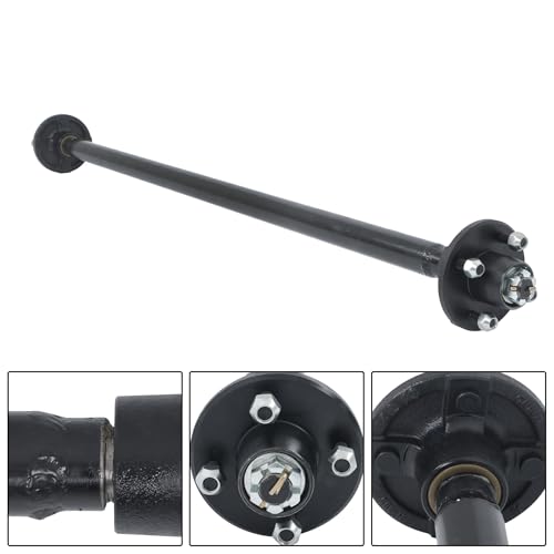 Thomletha Trailer Axle 2000 lbs Axle Beam 4 Lug Trailer Axle 49 inch Hub Face 38 inch Spring Center