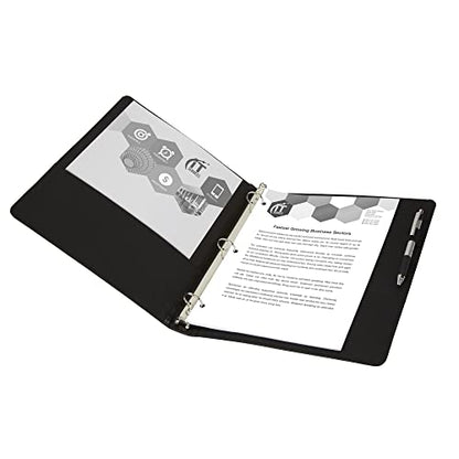 Office Depot® Brand Premium Leatherette Presentation View 3-Ring Binder, 1" Round Rings, Black