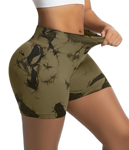 OVESPORT Seamless Workout Shorts for Women Scrunch Butt Lifting Gym Booty Biker Short Pants