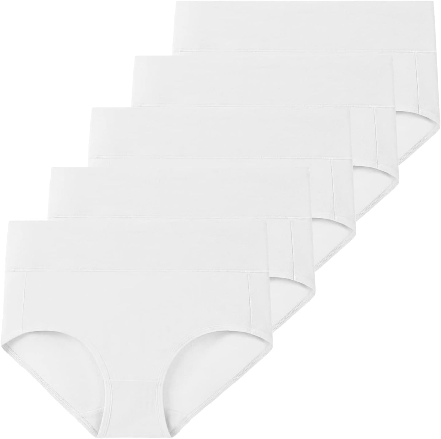 Women's High Waisted Cotton Underwear Full Coverage Panties Plus Size