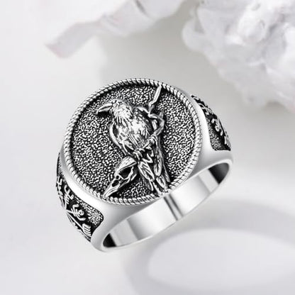 MISTBEE Viking Raven Ring for Men 925 Sterling Silver Viking Vegvisir Ring Norse Jewelry for Birthday Christmas Size 10