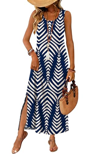 Summer Dresses for Women 2026 Cruise Spring Outfits Resort Wear 2026 Long Maxi Dresses for Women Casual Boho Beach Vacation Dress Sleeveless Flowy Hawaiian Sun Sundresses Fashion Clothing
