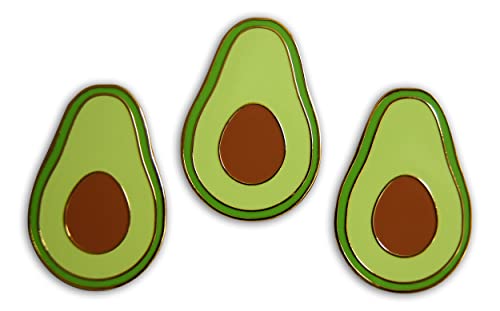 Novel Merk Avocado Fruit Lapel Pin, Hat Pin & Tie Tack Set with Clutch Back (3-Piece)